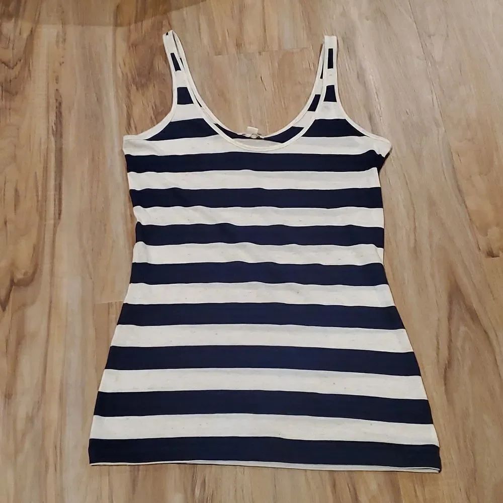 🔹️Zenana Blue & Cream Striped Tanktop